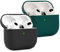 2 Pezzi KOKOKA Custodia in Silicone Compatibile con AirPods Terza Generazione, Case Cover Protettiva Ultra Sottile in Premium Silicone per Airpods 3 Custodia, LED Frontale Visibile, Nero/Dark Green