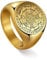 Amaxer Sieben Erzengel Ring für Herren Edelstahl Das Siegel von Solomon Tetragrammaton Erzengel Schutzring Statement Band für Herren Damen (9, Gold)