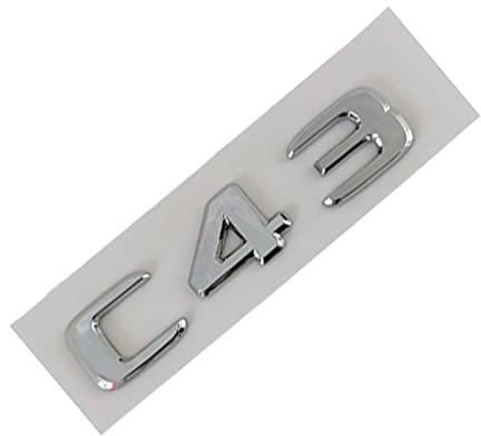 DCALU 3D ABS Heck -Kofferraum -Emblem -Abkleber -Aufkleber C43 C63 C65 G65 Aufkleber geeignet for Mercedes fit for AMG W204 W205 W206 W212 W222 W463 Auto Zubehör Auto Emblem Briefe