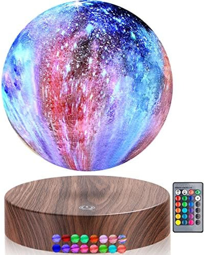 Vnemofey Schwebende Mondlampe, 16 Galaxy Farben Magnetische schwebende Mondlampe, 3D-Drehung & Helligkeit einstellbar, Geschenke für Kinder Freunde, coole Gadgets (5,9 Zoll)
