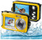 Digital Camera,Full HD 2.7K 48MP Dual Screens Waterproof Digital Camera, 16X Digital Zoom Front Rear Double Screens Waterproof Digital Camera,Gift for KIds Friends(Yellow)
