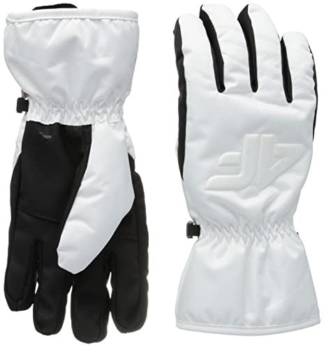 4F Damen SKI Gloves RED001 Jeans, White, XL