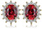 JewelryPalace Prinzessin Diana Kate Middleton 1.3ct Echt Garnet Ohrstecker Silber 925 Damen, Schmuck Set Rot, Ohrringe Silber Edelstein Mädchen, Ohrstecker Silber mit Stein Frauen Geschenk Vergoldet