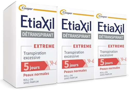 ETIAXIL - Detranspirant – Behandlung von übermäßigem Schwitzen – Achseln – normale Haut – Roll-on – 15 ml – 3 Stück