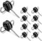 Tiamu 10 x Elektrozaun Isolatoren Torgriff mit Haken für Weidezaun, Ringisolator Weidezaun Isolatoren, Doppelhaken Elektrozaun Weidezaun Torgriffe für Farm Holzpfosten, Seil und Draht
