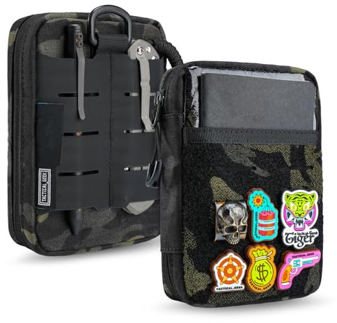 TACTICAL_GEEK Block E3.0 Molle Tasche EDC Pouch Kompakte Taktische Pouch Wasserdicht Multifunktional EDC Tasche Leicht Molle Pouch Organizer mit Handytasche und Werkzeugplätze, X-pac Multicam Schwarz