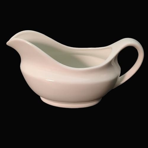 Cobata 18oz Large Capacity Gravy Boat-White Sauce Boat - Perfect for Serving Delicious Gravy and Sauces