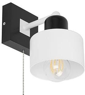 alfalux Wandleuchte Innen Wandlampe SHWAND-WE10x10SC LED Lampe Aus Holz Für Wohnzimmer Schlafzimmer Kinderzimmer Treppenhaus Wandlampen (Weiß mit Zugschalter)