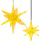 Cazador-del-sol ® - das Original | Estrella | 3D | 2er-Set Sonnenfänger-Stern gelb | Durchmesser 20 und 13 cm
