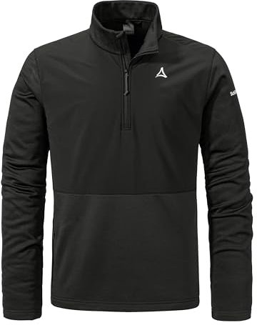 Schöffel Herren Jersey Style Salza MNS, schnelltrocknendes Radtrikot mit Rückentasche, wärmendes MTB Jersey, Funktionsshirt mit integriertem Brillentuch, black, 58