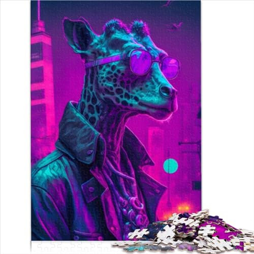 Jigsaw 1000 Pieces for Adults Giraffe Cool Style Funny Puzzles Cardboard Puzzles for Adults1000 Piece Puzzles Birthday Gift for Adults Boys Girls 1000pcs(26x38cm)