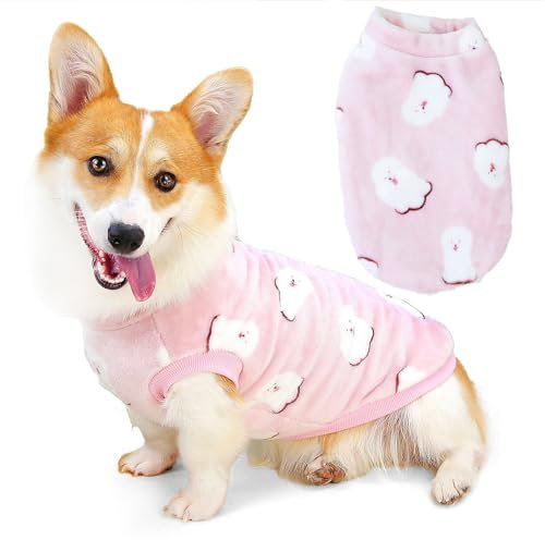 Zunea Flanell-Hundepullover für kleine und mittelgroße Hunde, Corgi-Winterjacke, Mäntel, flauschiges Fleece, Welpenkleidung, niedlich, weich, warm, kaltes Wetter, Haustierweste, Dackel, Bekleidung,