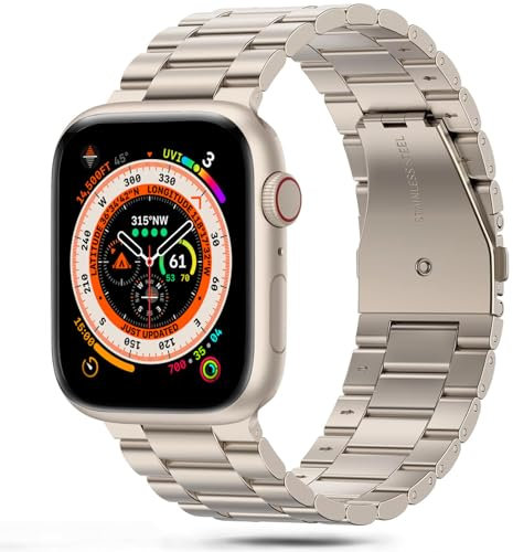 Jiamus Armband Kompatibel mit Apple watch armband 44mm/45mm/46mm/49mm/42mm(Series 3 2 1), Metall Edelstahl Ersatzarmband für Ultra/Ultra2,iWatch SE Utral series 10 9 8 7 6 5 4 3 2 1