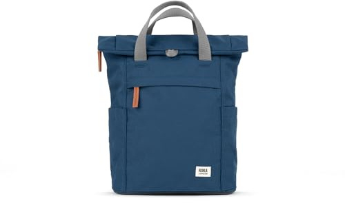 Roka London Finchley Recycelte Leinwand, klein, Blau, dunkelblau, S, Minimalistischer lässiger Stil