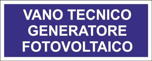 M-ITALY CARTELLO SEGNALETICO UNI - VANO TECNICO GENERATORE FOTOVOLTAICO - Adesivo Extra Resistente, Pannello in Forex, Pannello In Alluminio (60x25, Alluminio)