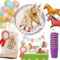 PARTY PARTY 66 Teile Pferde Geburtstag Set Lila 8 Kinder, GESCHENKTÜTEN + PARTYGESCHIRR + CAKETOPPER + BALLONS, Geburtstag Pferde Deko, Pferdegeburtstag, Mädchen