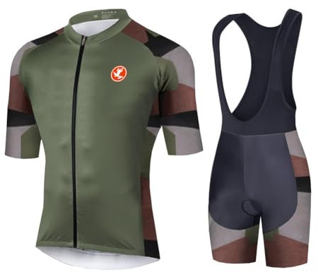 UGLY FROG Uomo Abbigliamento da Ciclismo, Traspirante Leggero e Comodo Maglie da Ciclismo, Asciugatura Rapida Maglietta Corta Bib Shorts Set