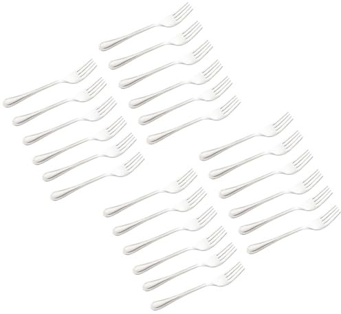Acan Tradineur - Pack de 24 Tenedores de Mesa de Acero Inoxidable, Cubiertos clásicos para Carne, Aptos para lavavajillas - 19,4 cm