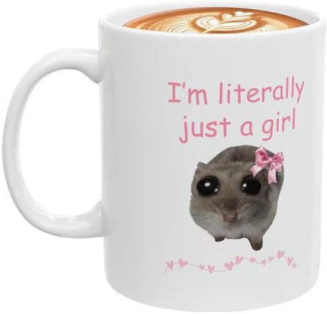 Funny Mug Sad Hamster Mug | Sad Hamster Meme Mug | 11oz Cute White Ceramic Mug | Hamster Funny Bow Tie Hamster Mug | Personalized Hamster Coffee Mug Gift, VT297OGLT5PZU74DUU