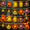 TOPJOWGA Halloween Lichterketten, 3M 20LEDs Halloween Kürbis Fledermaus Skelett Licht, Lichterkette Geister für Hängend, Halloween Deko Lichter für Halloween Weihnachten Party Gärten
