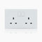 ABB Inora 2 Gang Switched 13A Plug Socket • Premium 13 Amp Plug Socket • Single Pole • White