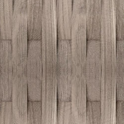 ANLIKY-Pro Papier peint autocollant effet bois gris, effet 3D, 44X300CM effet décoratif amovible, effet ombre légère, pour meubles et armoires