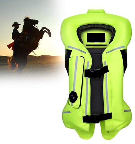Leichte Airbagweste Motorrad-Airbag-Weste Airbag Weste Motorrad Mit Hoher Sichtbarkeit Airbagweste Reflektierende Airbag Weste Für Motocross Fahrrad Reiten(Ohne CO2-Zylinder) A,M