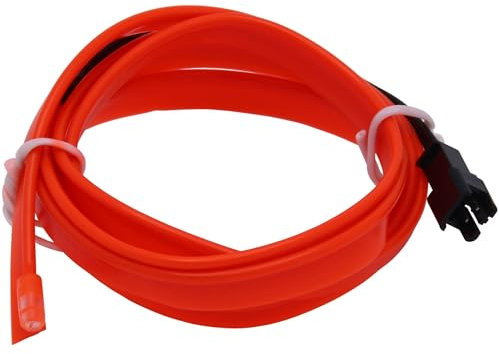 Recambo 3M EL Wire LED Ambiente Beleuchtung, 12V Flexible Neon Lichtleiste, Innenraumbeleuchtung für Auto, Inverter Inklusive, Wasserdichtes Ambientelicht für PKW, Rot