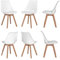 sinlikon Lot de 6 chaises scandinaves, ergonomiques, avec pieds en bois massif et coussin en mousse souple, blanc