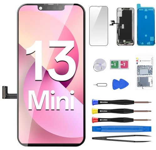 DGSCSMY for iPhone 13 Mini Screen Replacement 3D Touch LCD Display Digitizer Full Assembly Repair 5.4 Front Glass Magnet Pad Fix Tools Kit A2481 A2626 A2628