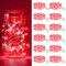 btfarm 12 Stück/3 Modi LED Lichterkette Batterie Klein, 2M 20LED Lichterkette mit Batterie, Mini Lichterketten Batteriebetrieben für Party, Weihnachten, Valentinstag, Hochzeit, Innen Deko (Rosa)