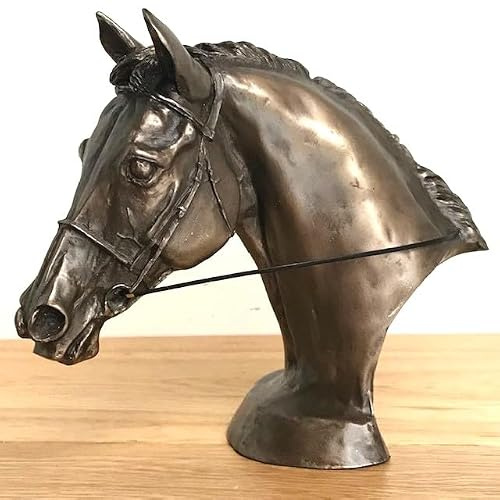 Animal Crackers Horse Eventer Head sculpture in solid Cold Cast Bronze, designed by Harriet Glen, home decoration horse lover gift
