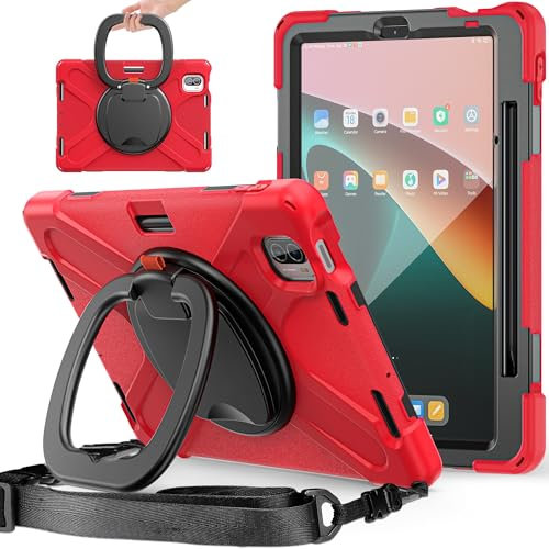 Fundas para Tablet PC Estuche compatible con Xiaomi Mi Pad 5/MiPad 5 Pro de 11 pulgadas lanzado en 2021, estuche resistente a prueba de golpes de TPU for niños, soporte de agarre multifunción giratori