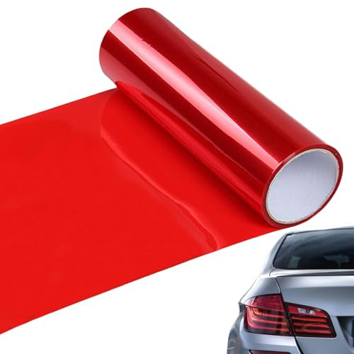 Pellicola per Fari Auto,Pellicola Oscurante per Auto Rosso Trasparente,Pellicola Adesiva di Protezione per Fanali Posteriori,Fanali,Fendinebbia,Ritagliabile,Adatta per Modifiche del Veicolo (30x120cm)