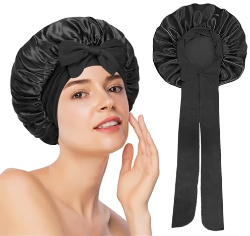 NCTNCX Schlafmütze, Schlafhaube für Damen, Schlafhaube Verstellbar, Bonnet Sleep Cap für Lockiges, Glattes Haar