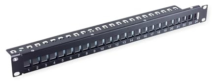 VALUE 19-Keystone-Modulträger, 24 Ports, 1HE, geschirmt, schwarz