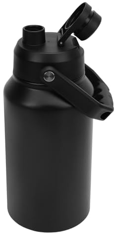 TYCIONG 3L Edelstahl Vakuumflasche 316 Isoliertes Wasserflasche Hält 2 Kalt 48h mit Breiter Mundgriffen für Camping -Fitness -Wandersportarten (Schwarz)