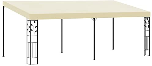 Wand-Pavillon 6x3m Cremeweiß, Robuste Stahlkonstruktion, Polyester-Dach, Anbau-Markise für Terrasse & Garten, Ideal für Outdoor-Aktivitäten