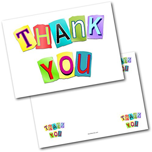 doodlecards Thank You Thankyou Kids Blocks Postcards Cards Pack of 20 Postcards and Envelopes