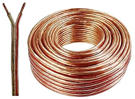 Auline® 20 AWG Speaker Cable Wire Figure 8 Stranded 10m 20m 30m 50m 100m (20 Meters, Transparent)