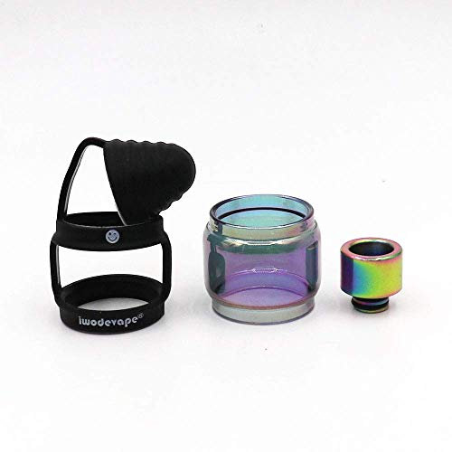 RUILUL TFV12 Prince Ersatz-Glastank 810 Tropfspitze und Silikon-Schutzring (schwarz)