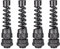 sourcing map 4Pcs PG7 Cable Gland Black Waterproof Plastic Joint with Strain Relief for 3mm-6.5mm Dia Wire