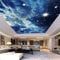 Benutzerdefinierte Fototapete Sternenhimmel Wolken Sterne Decke Tapete 3D Wohnzimmer Schlafzimmer Ktv Bar Deckenwand Tapete, 250 × 175Cm