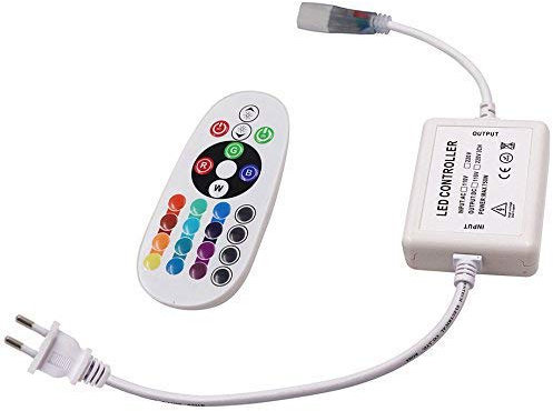 XUANTA Control Remoto IR de 24 teclas + Adaptador de 750 W Fuente de Alimentación de la UE para Tira de LED RGB Luz de Neón