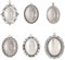 PandaHall Oval Anhänger Tabletts - 6 Formen Tibetische Anhänger Tabletts Lünette Einstellungen Tabletts Und 6 Stück 40x30 mm Glas Cabochons Clear Dome Für Die Herstellung von Fotoschmuck