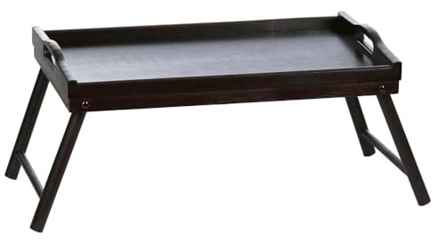 Bütic - Vassoio da letto in legno, 50 x 30 x 24 cm, colore: ebano