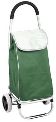 Virsus Carrello portaspesa 4533, capacità 45 Litri e 30 Kg, trolley richiudibile per la spesa in Alluminio e tessuto con 2 ruote e presa ergonomica in spugna, Vari Colori (Verde) - F