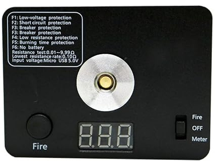 RUIYITECH Ohm Meter Digital Coil Resistance Tester Ohm Reader Wire Coil DIY Tool For Coils Building Craft Hobby Use