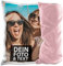 PR Print Royal Flauschiges Fotokissen selbst gestalten - inklusive Kissenfüllung - Fotokissen personalisierbar mit Foto und Wunschtext | 40 x 40 cm - flauschig - Rückseite Rosa