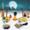 BETESSIN 22 pcs Miniature Halloween en Résine Ornements Micro Paysage Forme Citrouille Araignée Chauve-Souris Crâne Livre Balai Mini Décoration Bricolage pour Halloween Fête